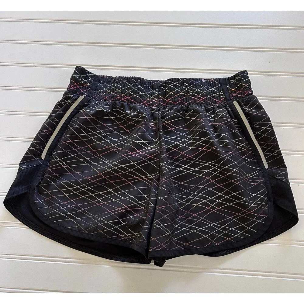 Athletic Works Girls L (10-12) Plus Active Shorts Rainbow Geometric Reflective